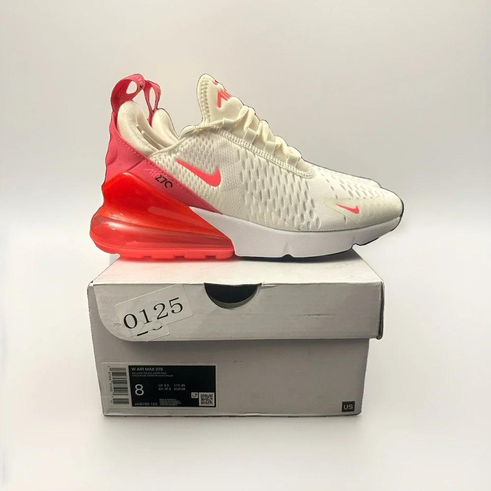 Nike Air Max 270 Sail Hot Punch BRAND NEW Size 8 Women